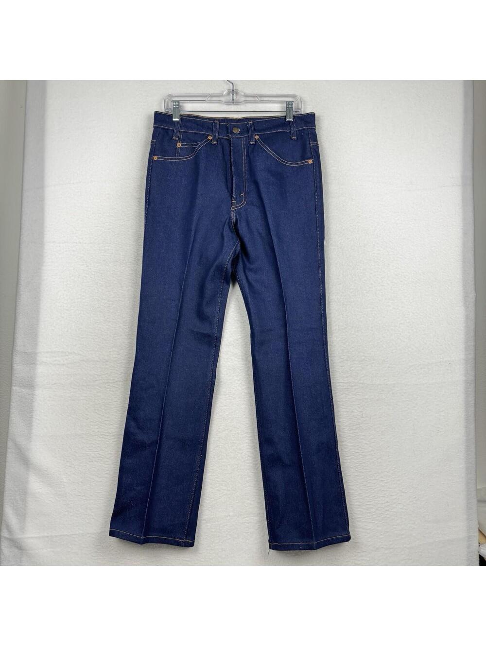 Vintage 80s Levis 517 Boot Cut 33x30 Dark Raw Denim Jeans Made in USA 0517-2017